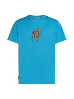 T-shirt z nadrukiem Icebreaker niebieski