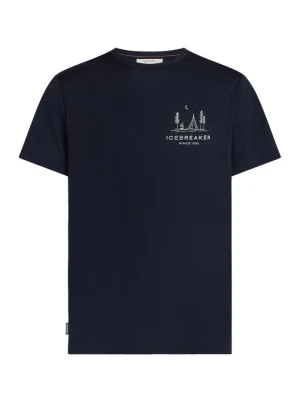 T-shirt z nadrukiem Icebreaker niebieski