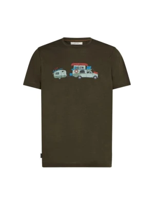 T-shirt z nadrukiem Icebreaker oliwkowy