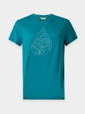 T-shirt z nadrukiem Icebreaker petrol