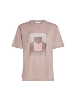 T-shirt z nadrukiem Icebreaker różowy melanż