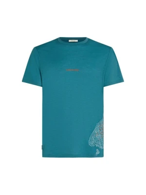 T-shirt z nadrukiem Icebreaker turkusowy