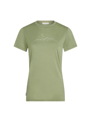 T-shirt z nadrukiem Icebreaker zielony melanż