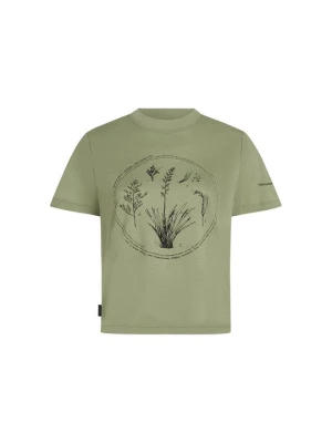 T-shirt z nadrukiem Icebreaker zielony melanż