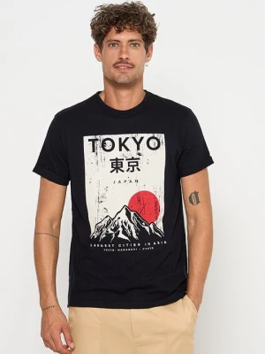 T-shirt z nadrukiem INDICODE czarny