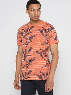 T-shirt z nadrukiem INDICODE łososiowy