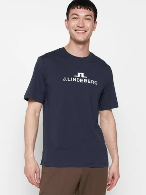 T-shirt z nadrukiem J.Lindeberg granatowy