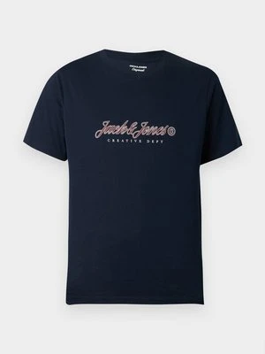 T-shirt z nadrukiem Jack&Jones granatowy