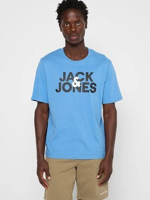 T-shirt z nadrukiem Jack&Jones niebieski