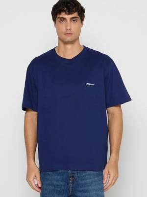 T-shirt z nadrukiem Jack&Jones niebieski