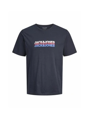 T-shirt z nadrukiem Jack&Jones granatowy
