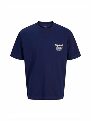 T-shirt z nadrukiem Jack&Jones niebieski