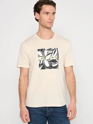 T-shirt z nadrukiem Jack&Jones mleczny