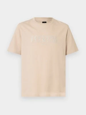 T-shirt z nadrukiem Jack&Jones beżowy