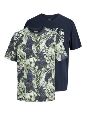 T-shirt z nadrukiem Jack&Jones granatowy