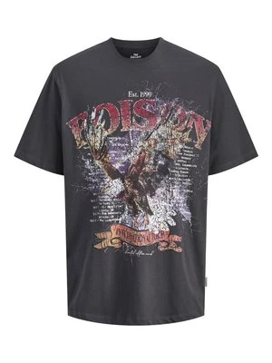 T-shirt z nadrukiem Jack&Jones szary