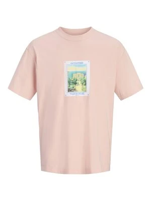 T-shirt z nadrukiem Jack&Jones jasnoróżowy