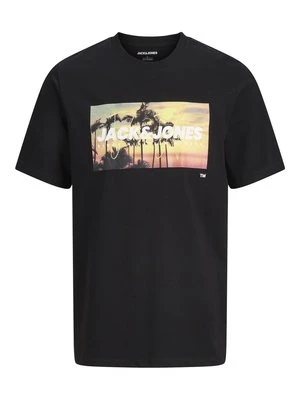 T-shirt z nadrukiem Jack&Jones czarny