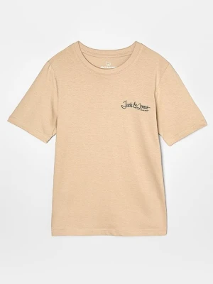 T-shirt z nadrukiem Jack & Jones Kids beżowy