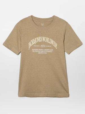 T-shirt z nadrukiem Jack & Jones Kids beżowy