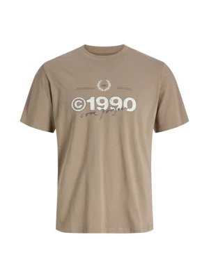 T-shirt z nadrukiem Jack&Jones beżowy