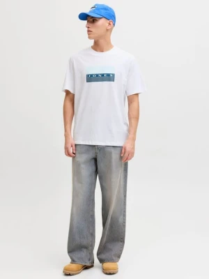 T-shirt z nadrukiem Jack&Jones biały