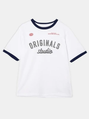 T-shirt z nadrukiem Jack & Jones Kids biały