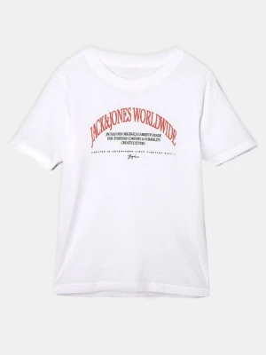 T-shirt z nadrukiem Jack & Jones Kids biały
