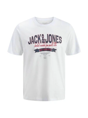 T-shirt z nadrukiem Jack&Jones biały