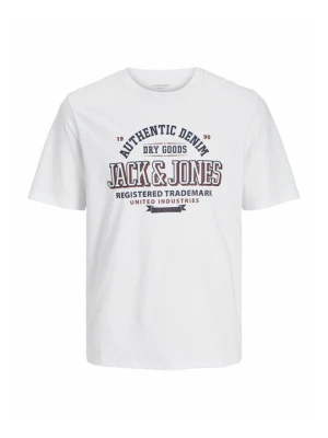 T-shirt z nadrukiem Jack&Jones biały