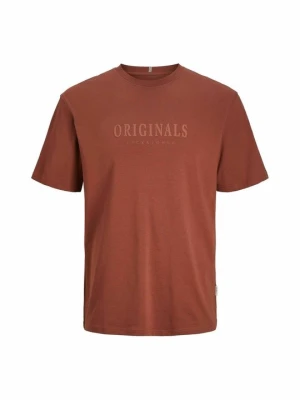 T-shirt z nadrukiem Jack&Jones brązowy