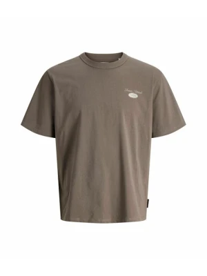 T-shirt z nadrukiem Jack&Jones ciemnobrązowy