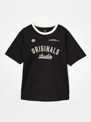 T-shirt z nadrukiem Jack & Jones Kids czarny