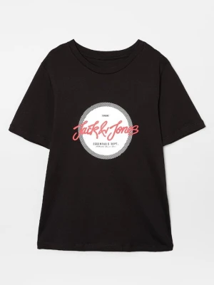 T-shirt z nadrukiem Jack & Jones Kids czarny