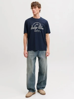 T-shirt z nadrukiem Jack&Jones granatowy