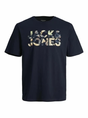 T-shirt z nadrukiem Jack&Jones granatowy