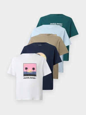 T-shirt z nadrukiem Jack&Jones granatowy
