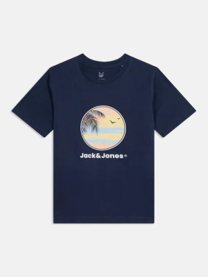 T-shirt z nadrukiem Jack & Jones Kids granatowy