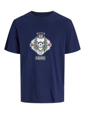 T-shirt z nadrukiem Jack & Jones Kids granatowy
