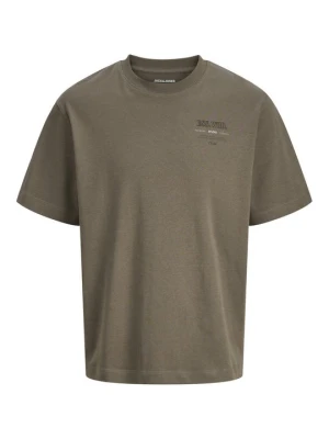 T-shirt z nadrukiem Jack&Jones jasny brąz