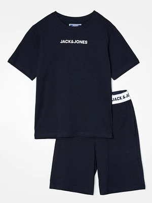 T-shirt z nadrukiem Jack&Jones granatowy