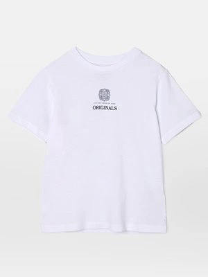 T-shirt z nadrukiem Jack & Jones Kids biały