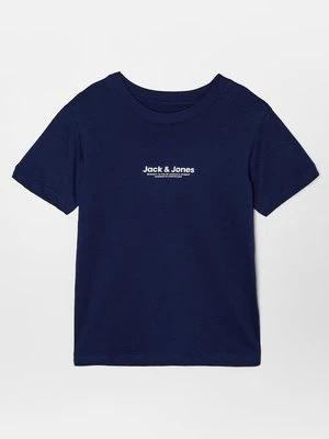 T-shirt z nadrukiem Jack&Jones niebieski