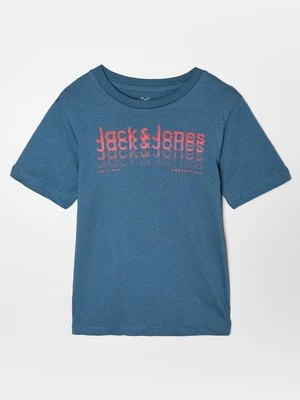 T-shirt z nadrukiem Jack & Jones Kids niebieski
