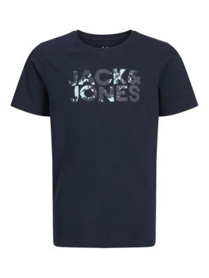 T-shirt z nadrukiem Jack & Jones Kids granatowy