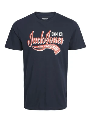 T-shirt z nadrukiem Jack & Jones Kids granatowy