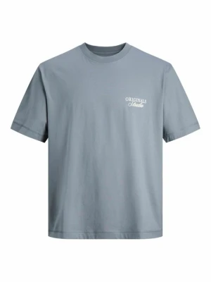 T-shirt z nadrukiem Jack & Jones Kids jasnoniebieski melanż