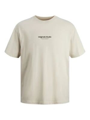 T-shirt z nadrukiem Jack & Jones Kids mleczny