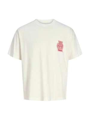 T-shirt z nadrukiem Jack & Jones Kids mleczny