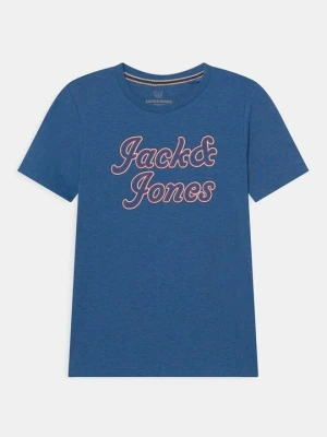 T-shirt z nadrukiem Jack & Jones Kids niebieski